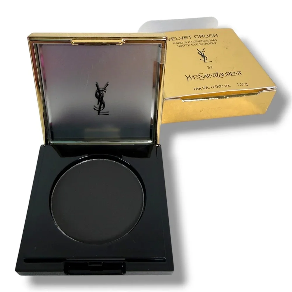 YSL Eye Shadow Velvet Crush Matte 32 Unaccessible Black Smokey‎ Single 1.8g New